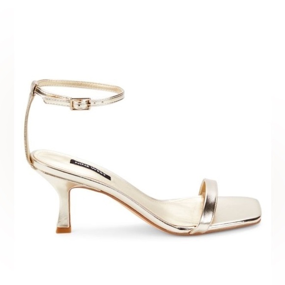 NINE WEST Ripe 3 Knitten Heel Sandals in metallic Gold - Picture 2 of 15